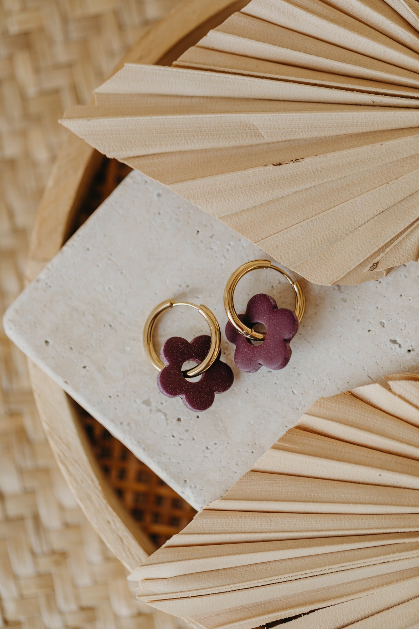 Mix&amp;Match Creolen - Daisy Ohrringe in Merlot