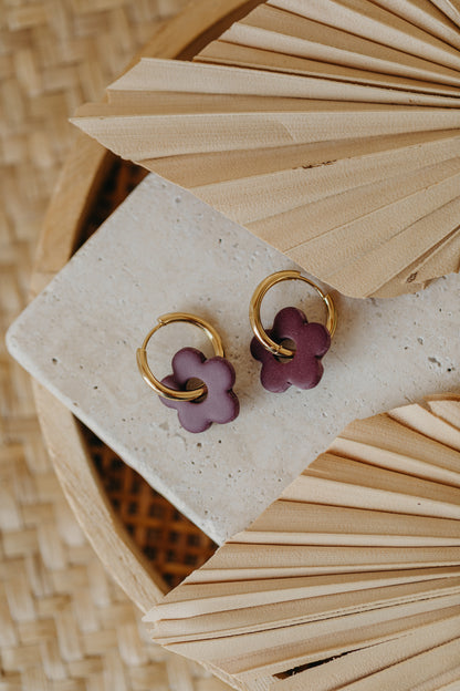 Mix&amp;Match Creolen - Daisy Ohrringe in Merlot