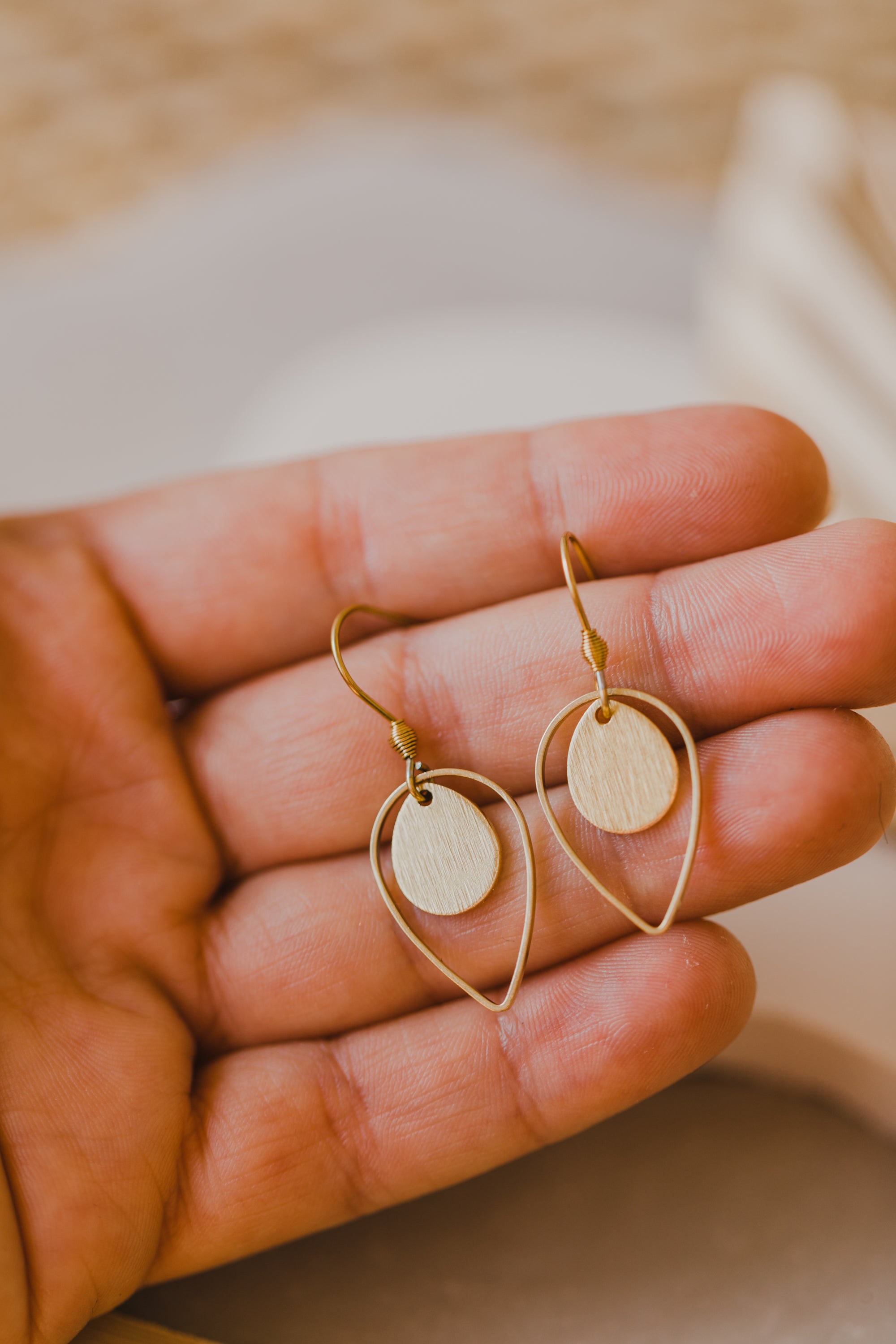 brass earrings drops