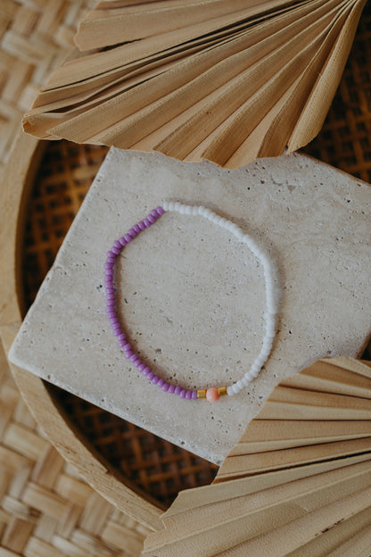two-tone glass bead bracelet blue &amp;amp; cream