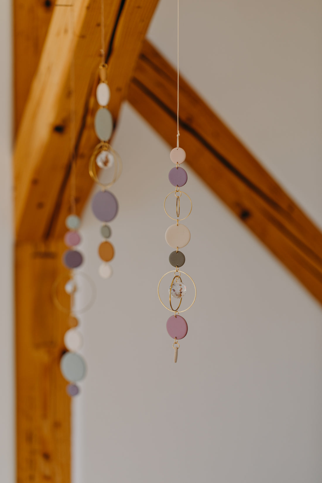 Suncatcher with dots cream, purple, brown and green