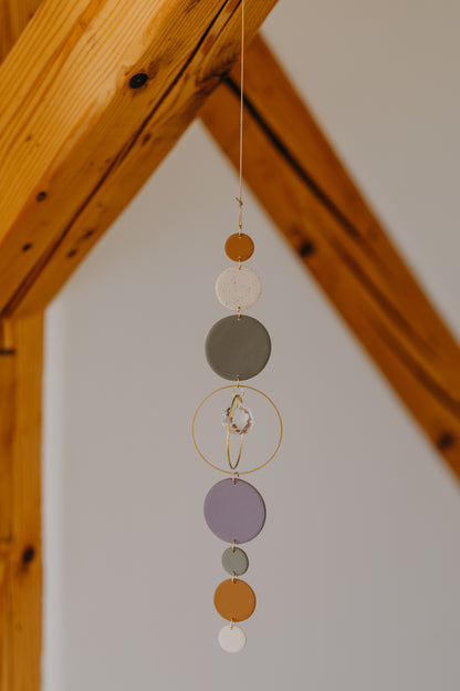 Suncatcher with dots cream, purple, brown and green 