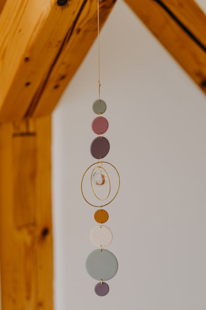 Suncatcher with dots cream, purple, brown and green 