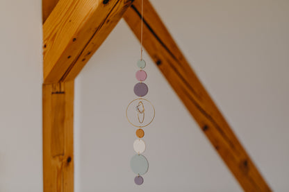 Suncatcher with dots cream, purple, brown and green 