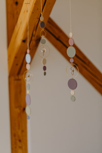 Suncatcher with dots cream, purple, brown and green 