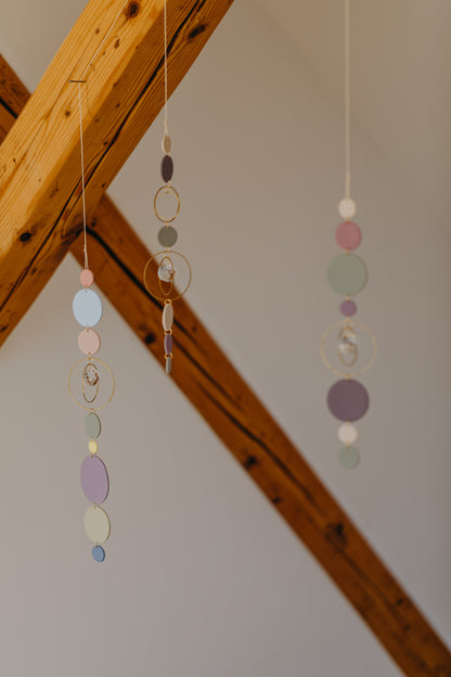 Suncatcher with dots cream, purple, brown and green 