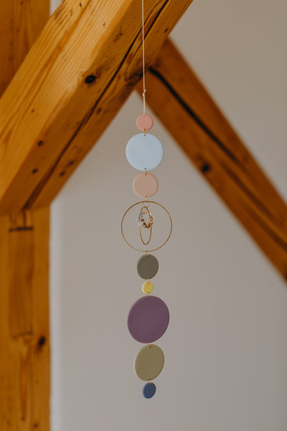Suncatcher with dots cream, purple, brown and green 