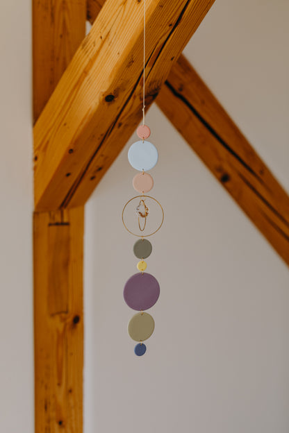 Suncatcher with dots cream, purple, brown and green 