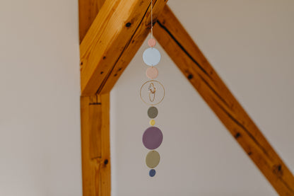 Suncatcher with dots cream, purple, brown and green 
