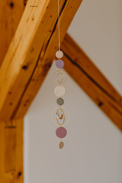 Suncatcher with dots cream, purple, brown and green 