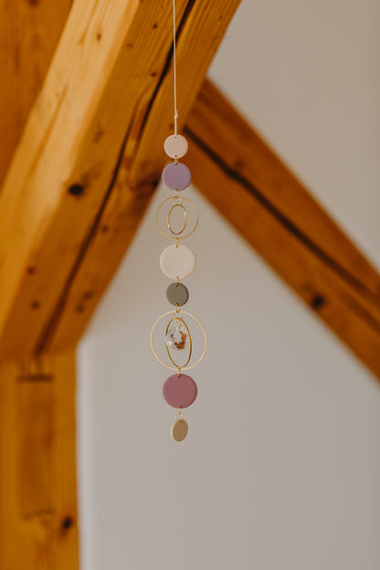 Suncatcher with dots cream, purple, brown and green 