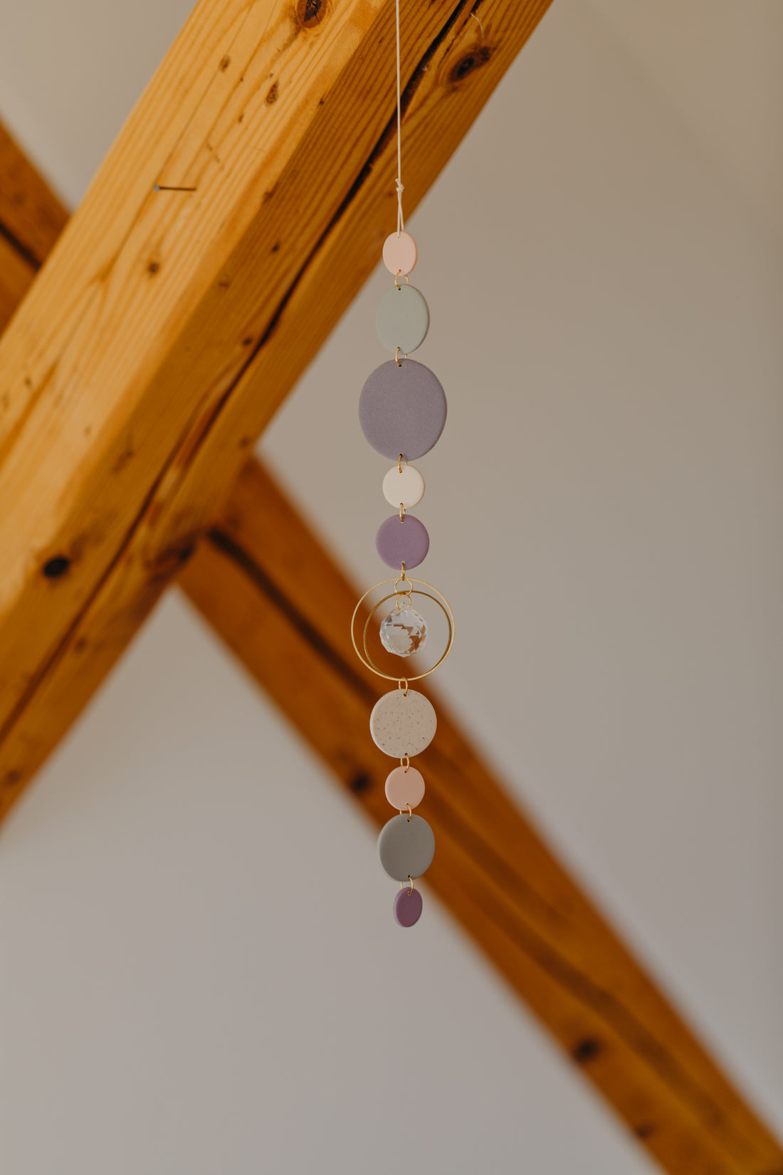 Suncatcher with dots cream, purple, brown and green