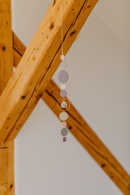 Suncatcher with dots cream, purple, brown and green 