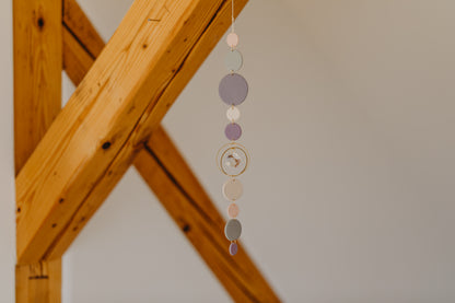 Suncatcher with dots cream, purple, brown and green 