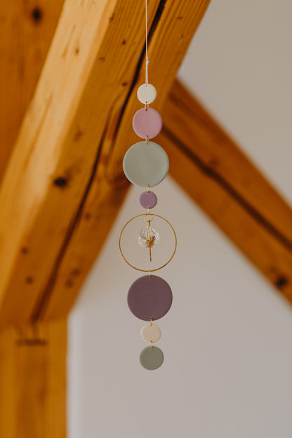 Suncatcher with dots cream, purple, brown and green 