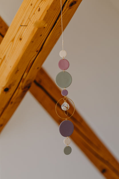 Suncatcher with dots cream, purple, brown and green 