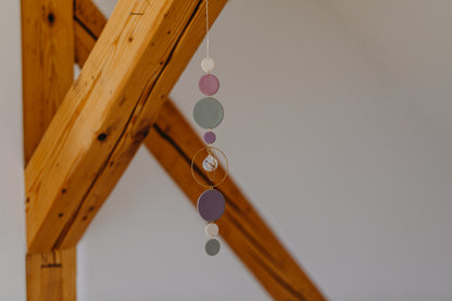 Suncatcher with dots cream, purple, brown and green 