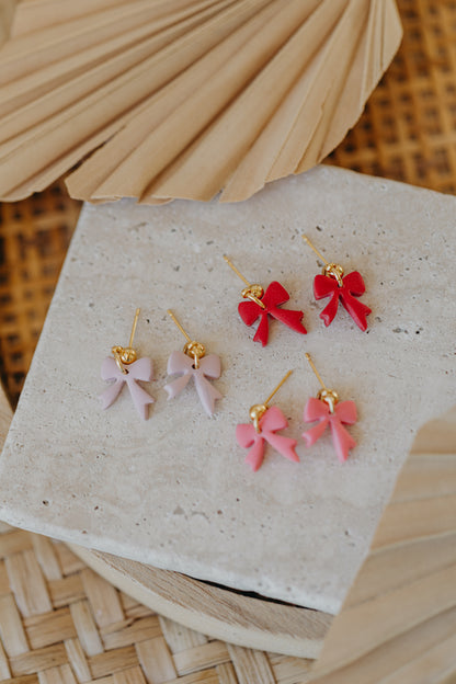 NELLIE - kleine pinke Schleifen Ohrringe