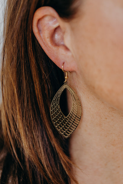 große Blatt Ohrringe aus Edelstahl