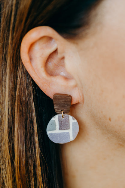 Polymer clay earrings in brick look