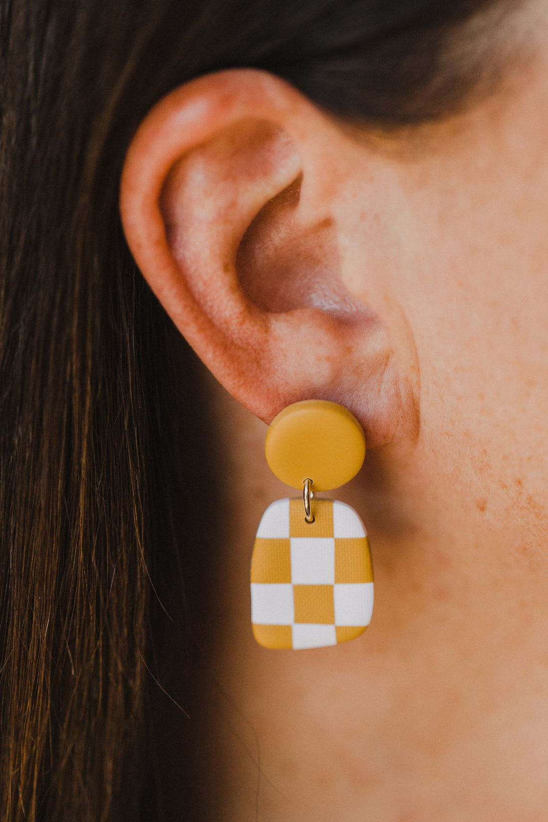 AVA - Checkerboard Ohrringe aus Polymer Ton