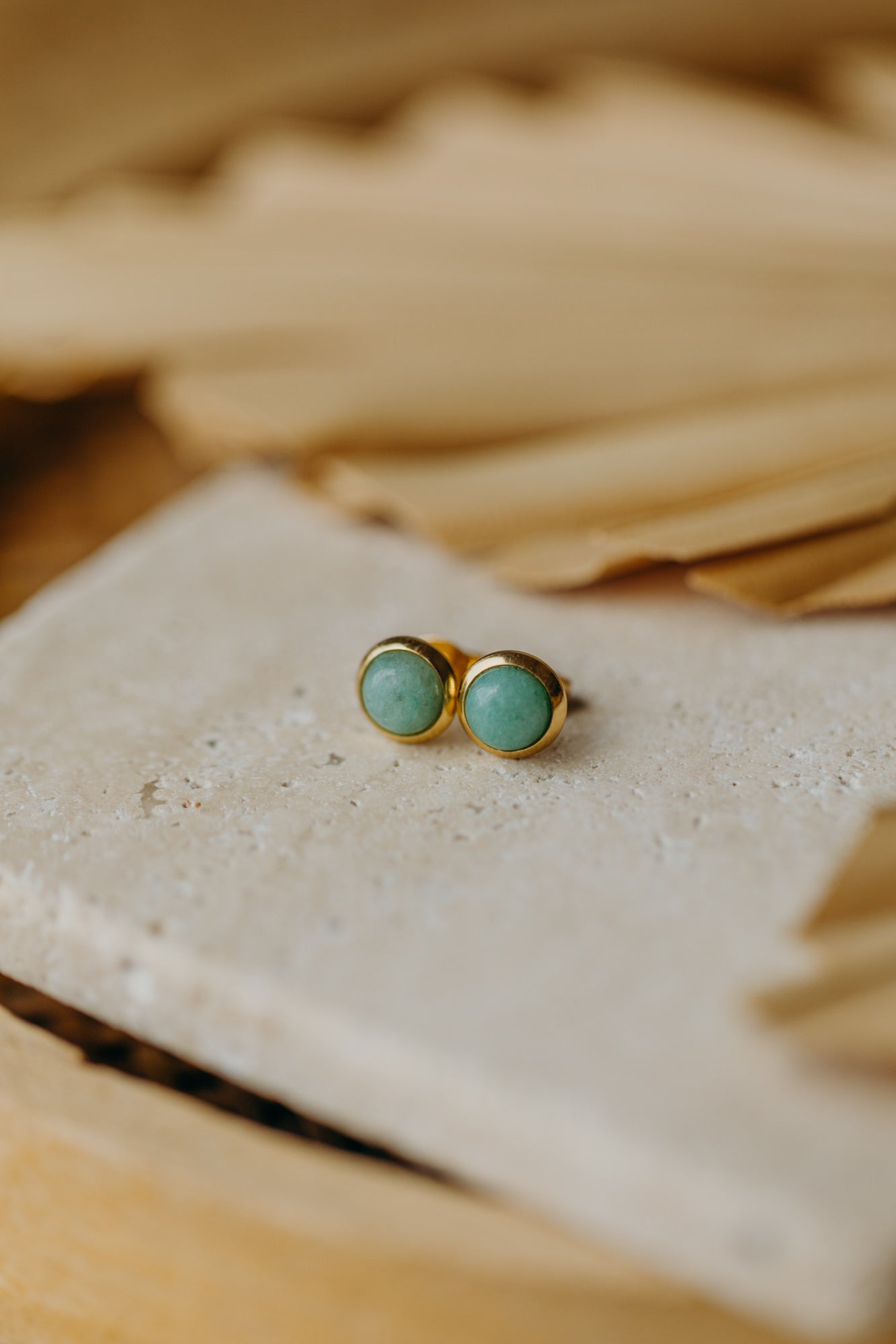 mint farbene Aventurin Edelstein Ohrstecker
