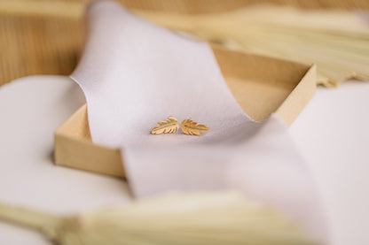 small leaf earrings