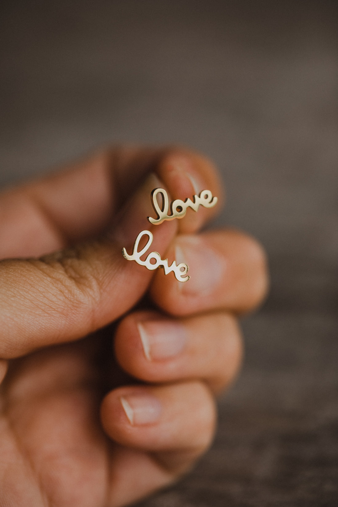 Love lettering earrings