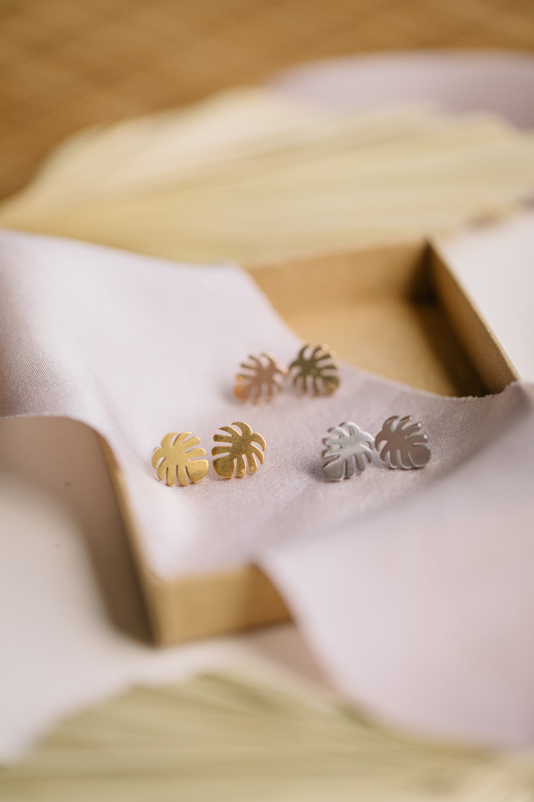 Monstera Leaf Stud Earrings