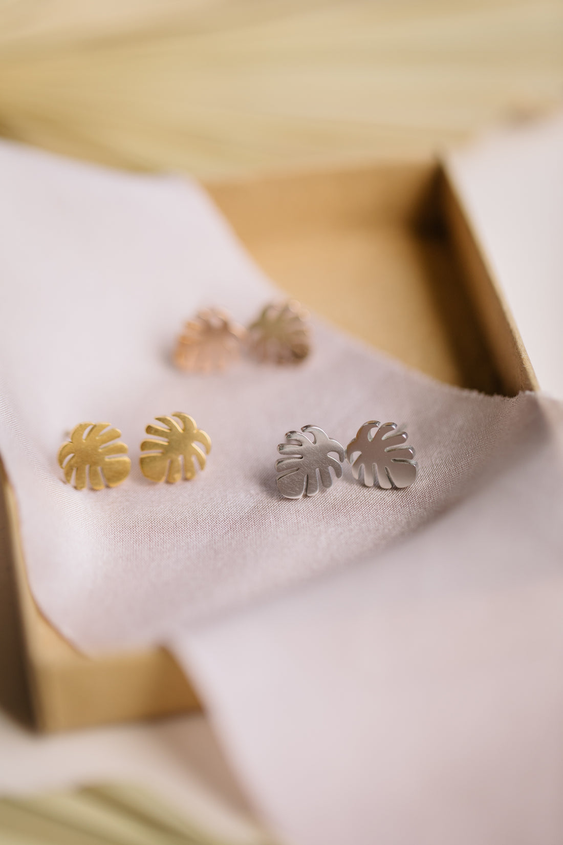 Monstera Leaf Stud Earrings