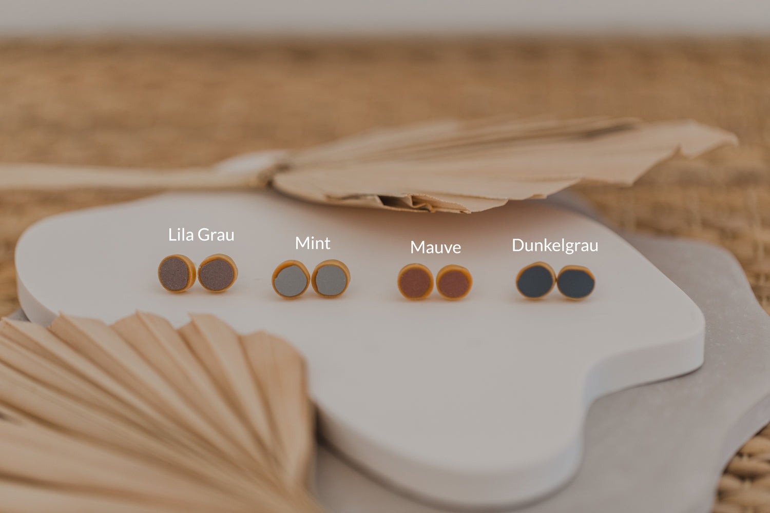 MALVA - small round two-tone earrings