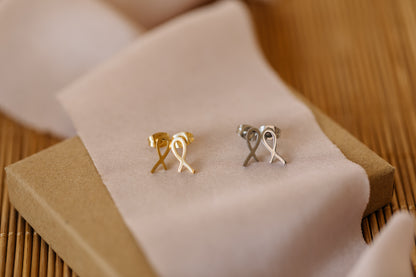 stud earrings elongated bow
