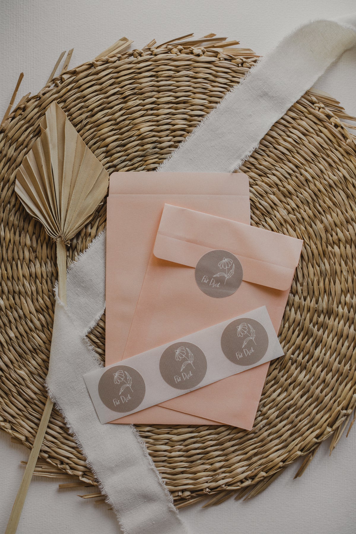 einfarbige Papiertüte in Apricot, 10 Stück im Set