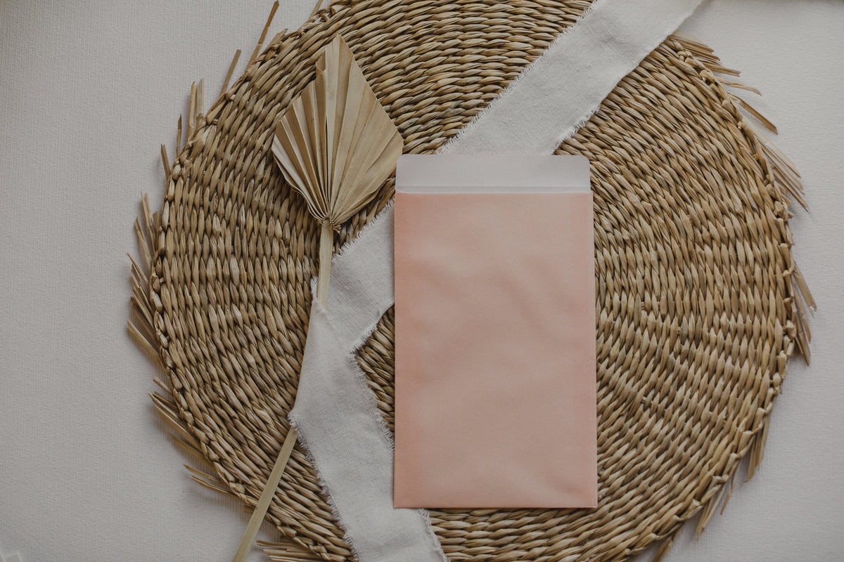 einfarbige Papiertüte in Apricot, 10 Stück im Set