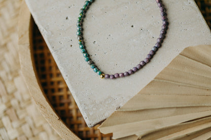 two-tone glass bead bracelet blue &amp;amp; cream