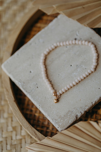 two-tone glass bead bracelet blue &amp;amp; cream