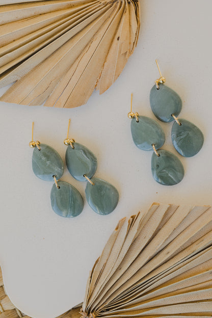 BENA - grüne ovale Ohrringe aus Polymer Ton