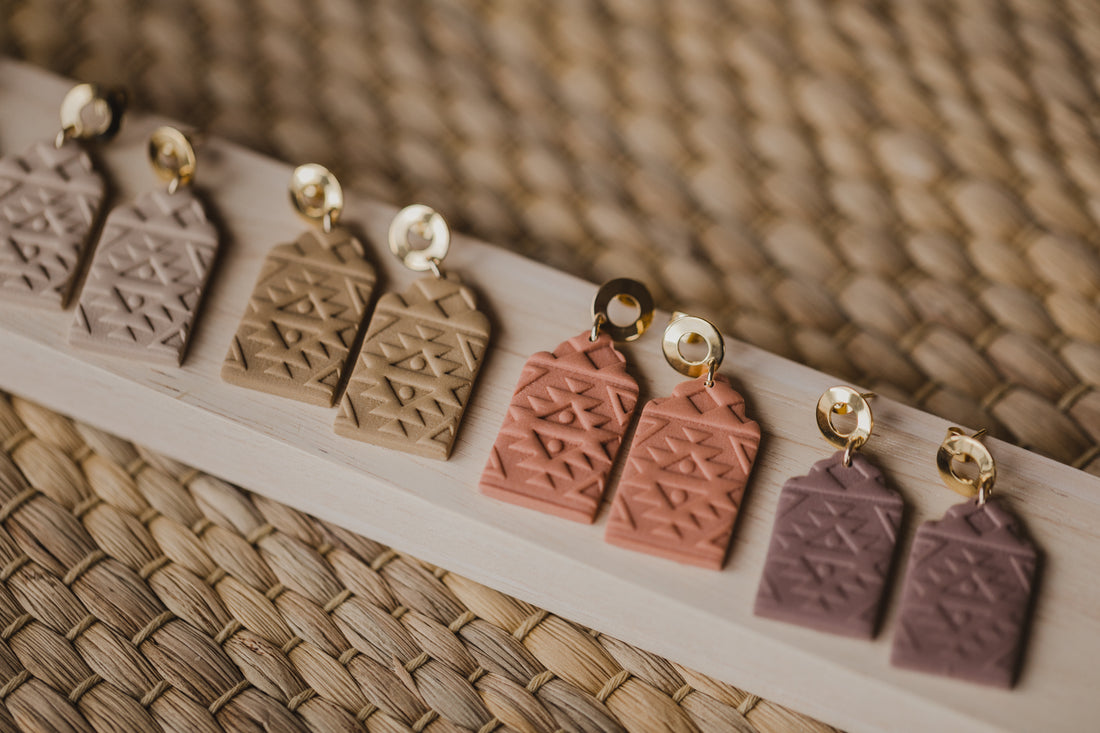 DINAH - gemusterte Bogen Ohrringe aus Polymer Ton - Marokko Kollektion