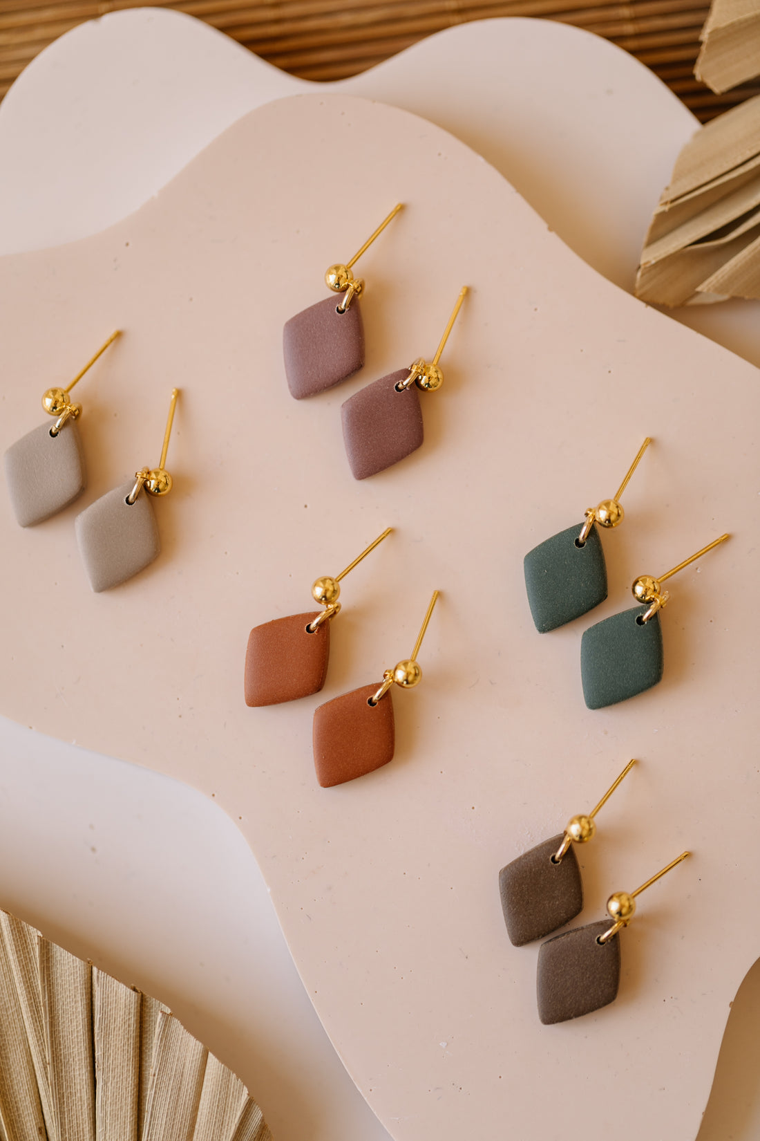 PAULA - small diamond earrings made of polymer clay