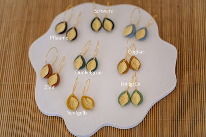 filigree creole made of titanium with various gemstones (aventurine)