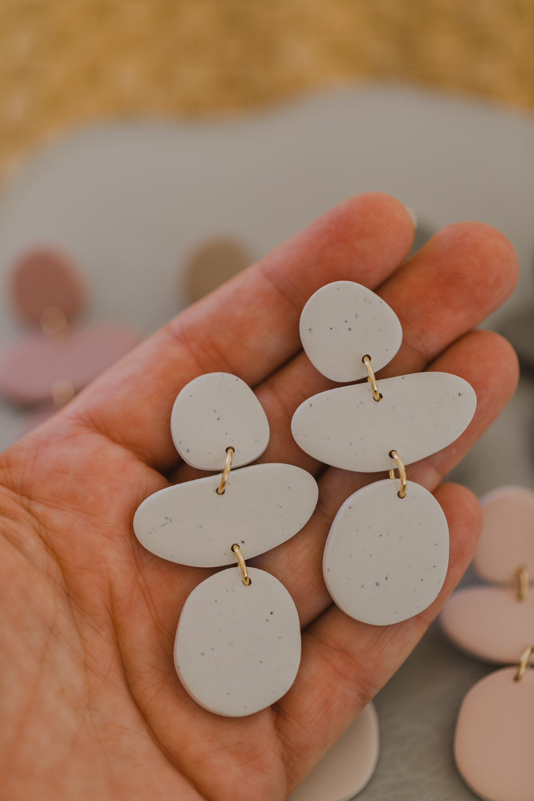 FELICE - organic large earrings made of polymer clay