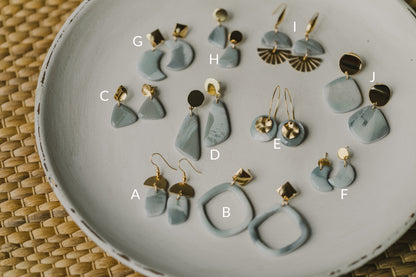 MINTY - mintfarbene Polymer Ton Ohrringe