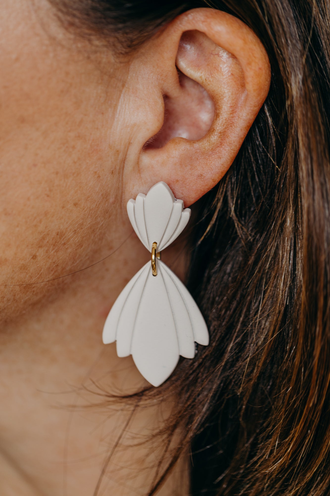 CHARLOTTE - large green statement earrings