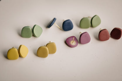 NANO - Eckige Ohrstecker aus Polymer Ton