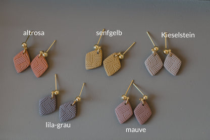 PAULA - small diamond earrings made of polymer clay