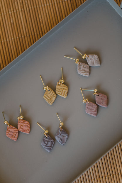 PAULA - small diamond earrings made of polymer clay