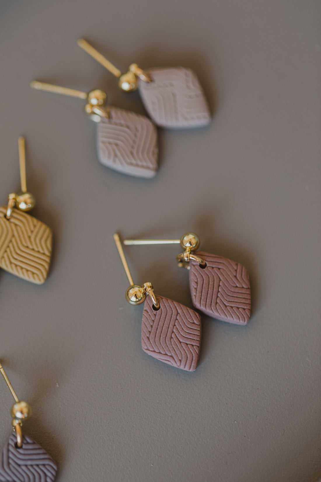 PAULA - small diamond earrings made of polymer clay