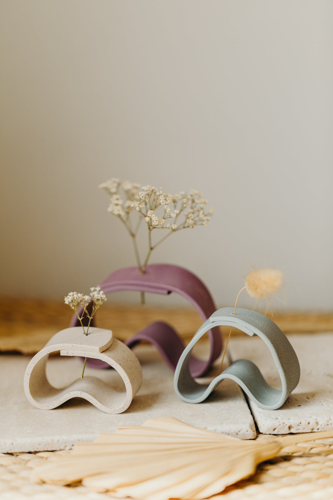 Polymer clay vase, fuchsia