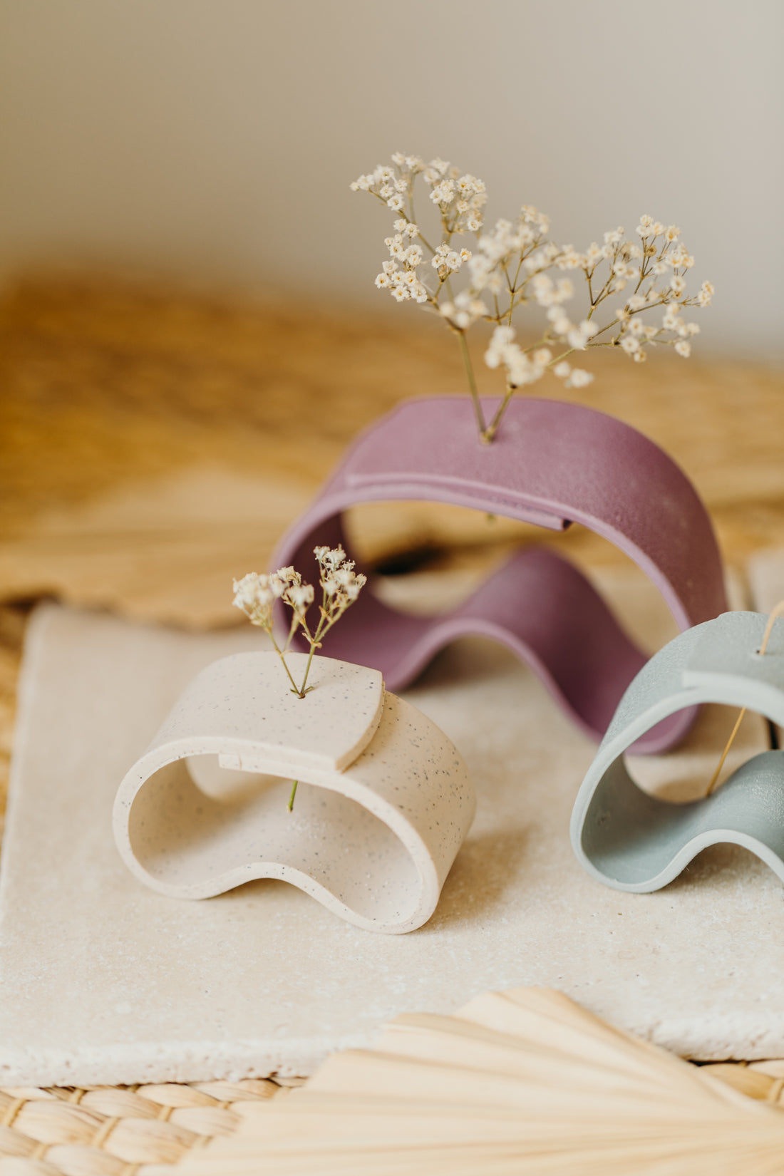 Polymer clay vase, lime