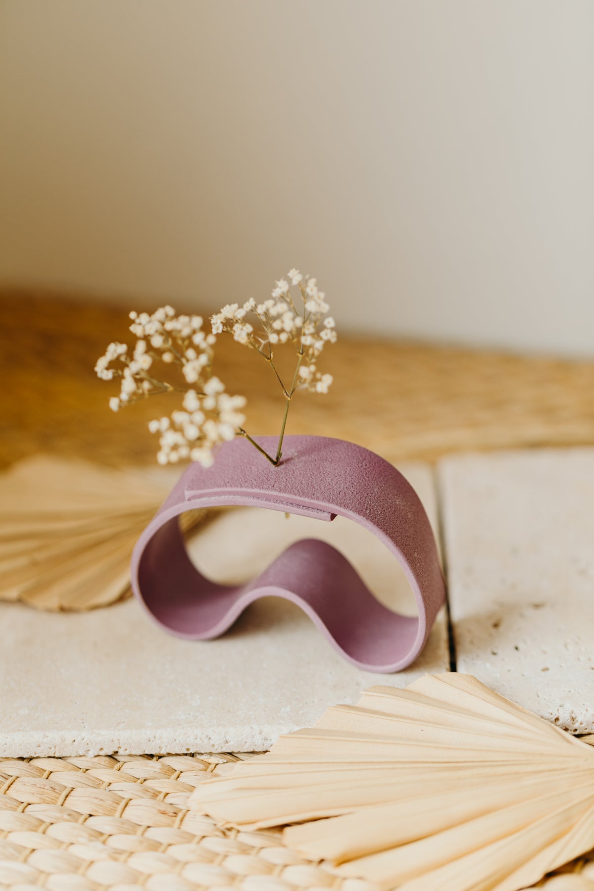 Vase aus Polymer-Ton handgefertigt modern Trockenblumen Deko – walnutandcherry